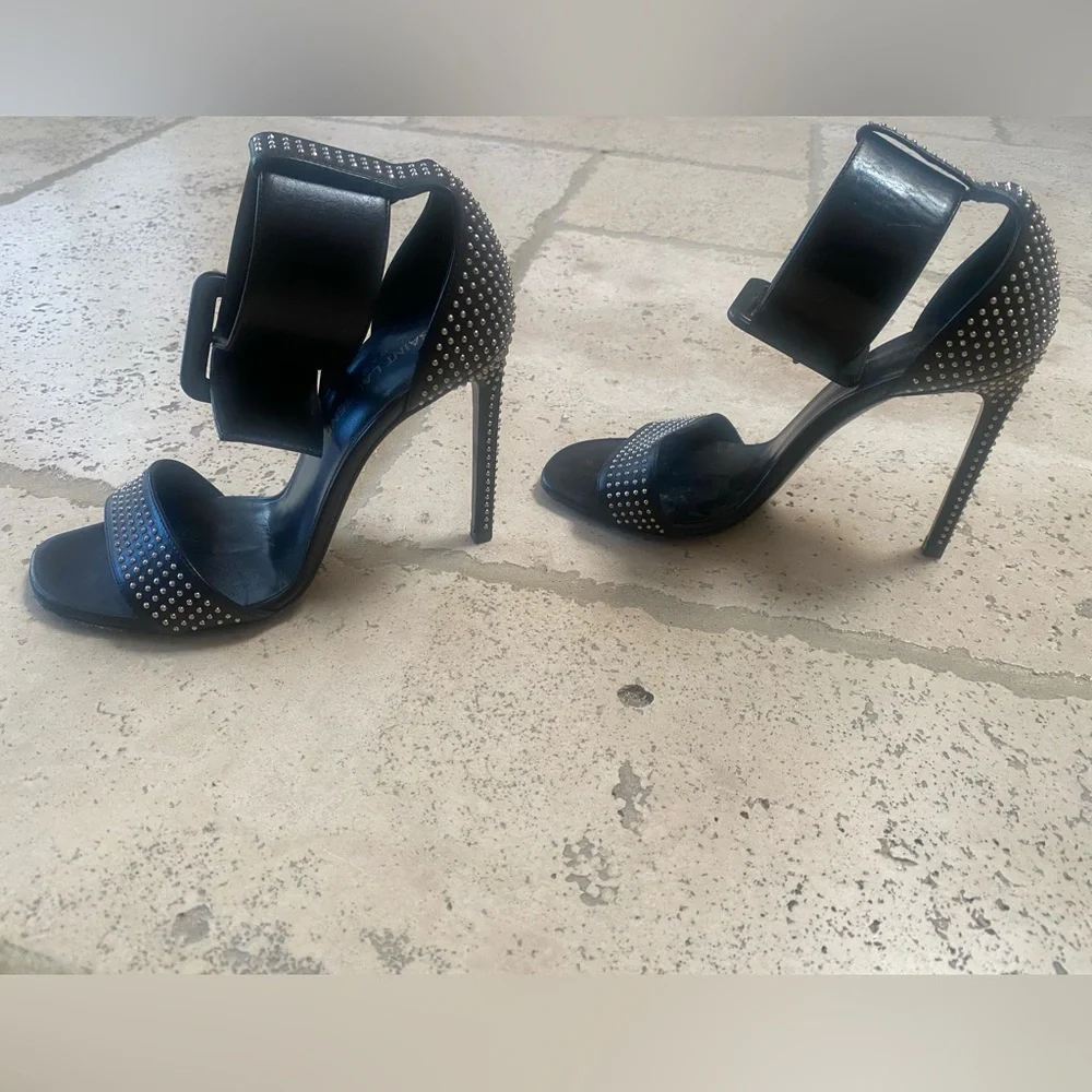 Saint Laurent Black Crystal Embellished Heels - Picture 6 of 8